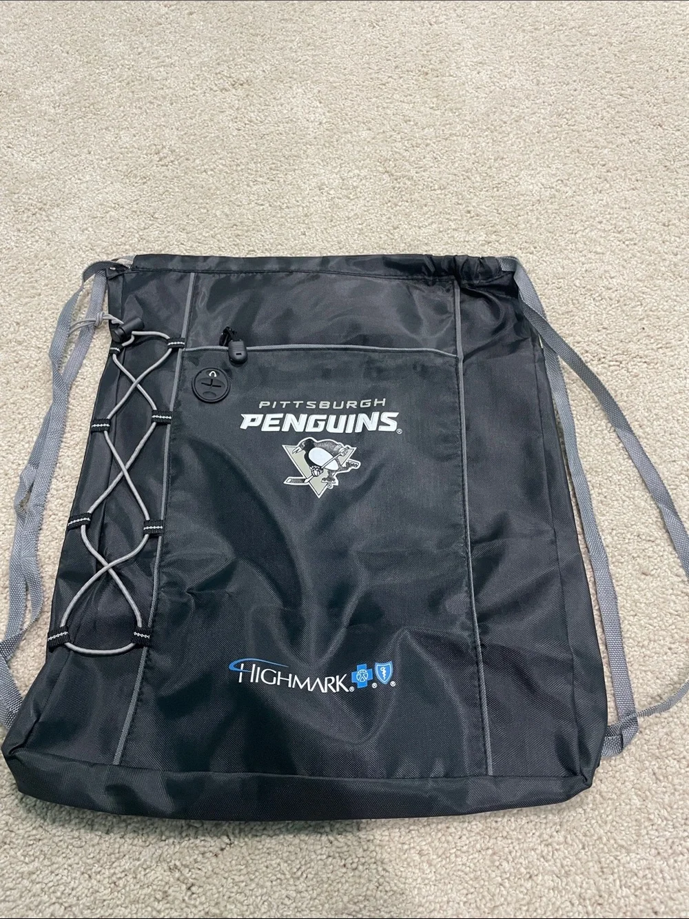 Pittsburgh Penguins Black Drawstring Back Sack